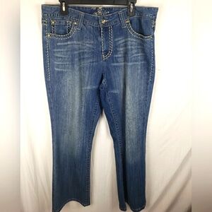 Premium Denim Wide Leg Medium Washed Jeans Sz 16